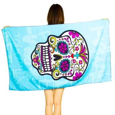 Custom Printed Sugar Skull Beach Towel Large Thick 250gsm