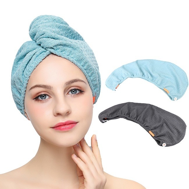 300gsm Lady 3 Minute Drying Microfiber Hair Turban Towel For Curly Hair