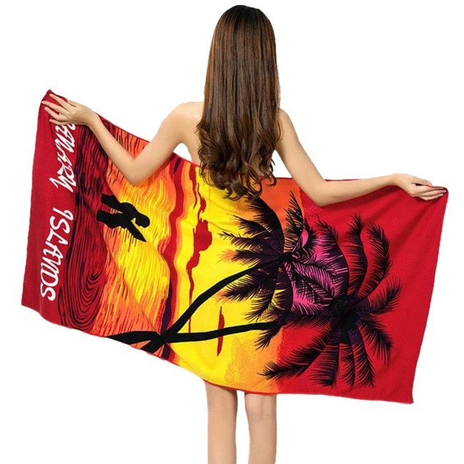 250gsm All Purpose XL Microfiber Beach Towel Palm Tree